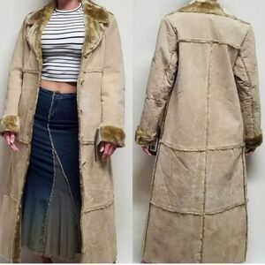 Brandon Thomas Nwt Deadstock Y2k Suede/Shearling Vintage Long Coat